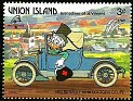Union Island (St. Vincent Grenadines) - 1989 - Walt Disney - 3 ¢ - Multicolor - Walt Disney, Cars - Scott 243 - Disney Antique Cars Renault 12/16 Doctors Coupe 1910 Donald - 0